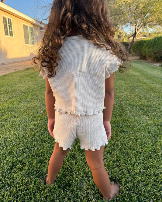 Frilly Cotton tee+short set