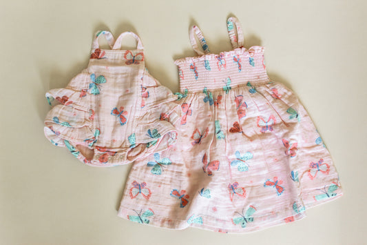 Butterfly Smocked Tube Dress