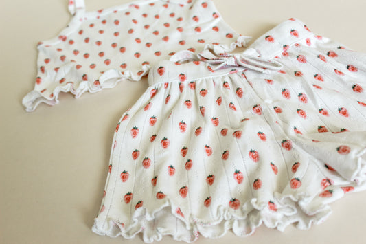 Strawberry Pointelle Short Set
