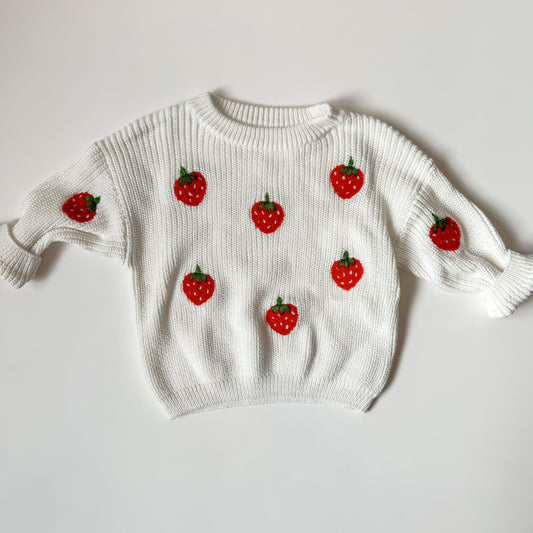 Strawberry Knit Oversized Sweater