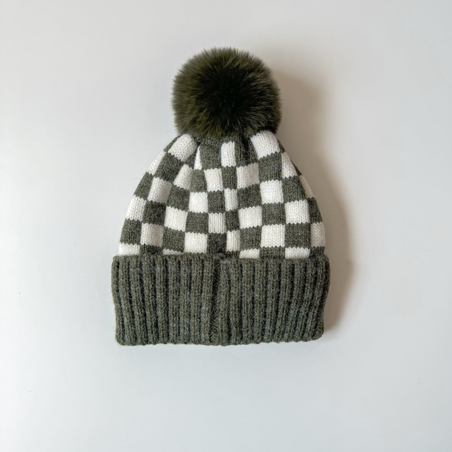 Checker Pom Beanie