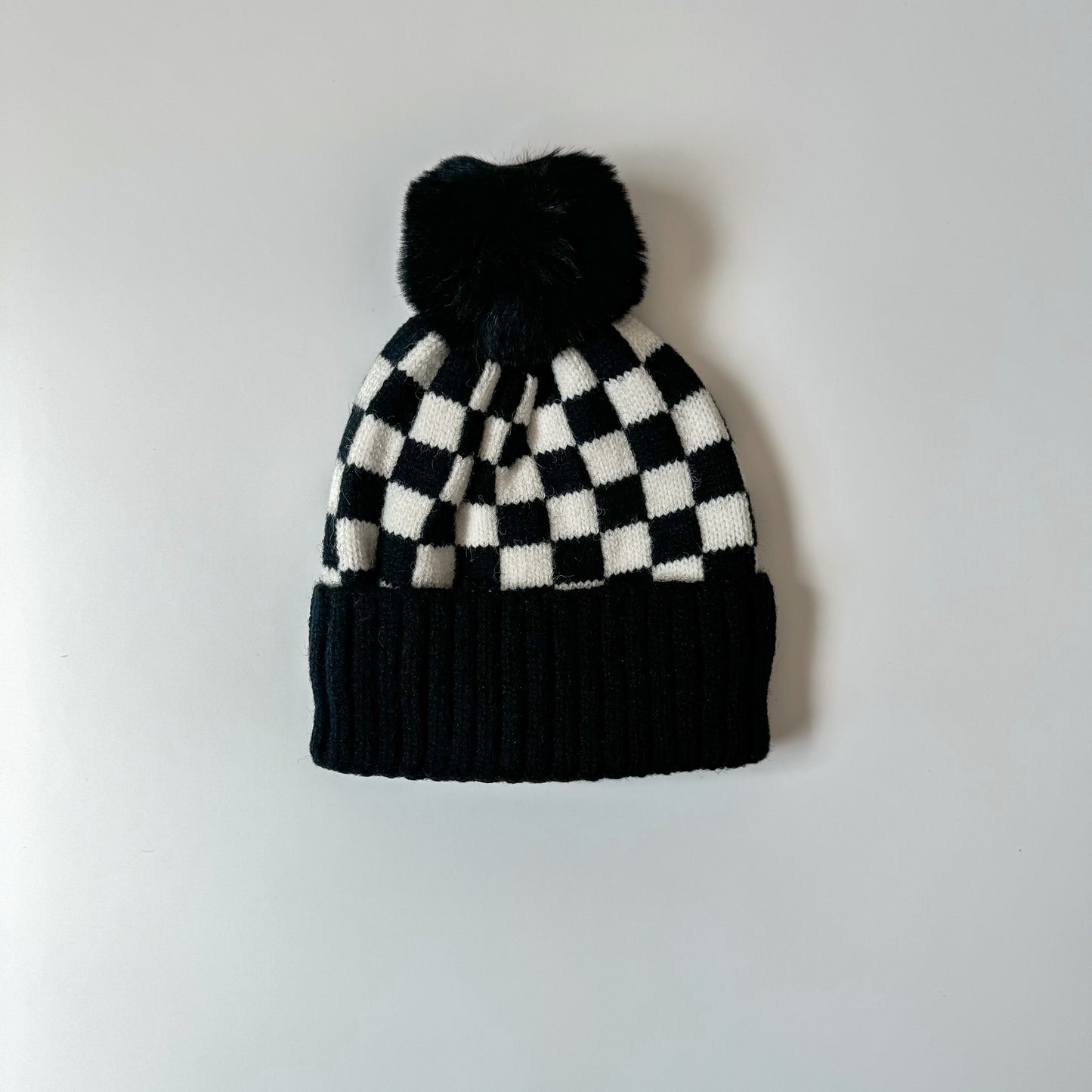 Checker Pom Beanie