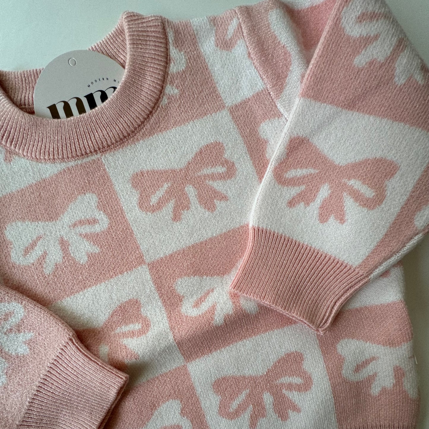 Cozy Coquette Check Sweater