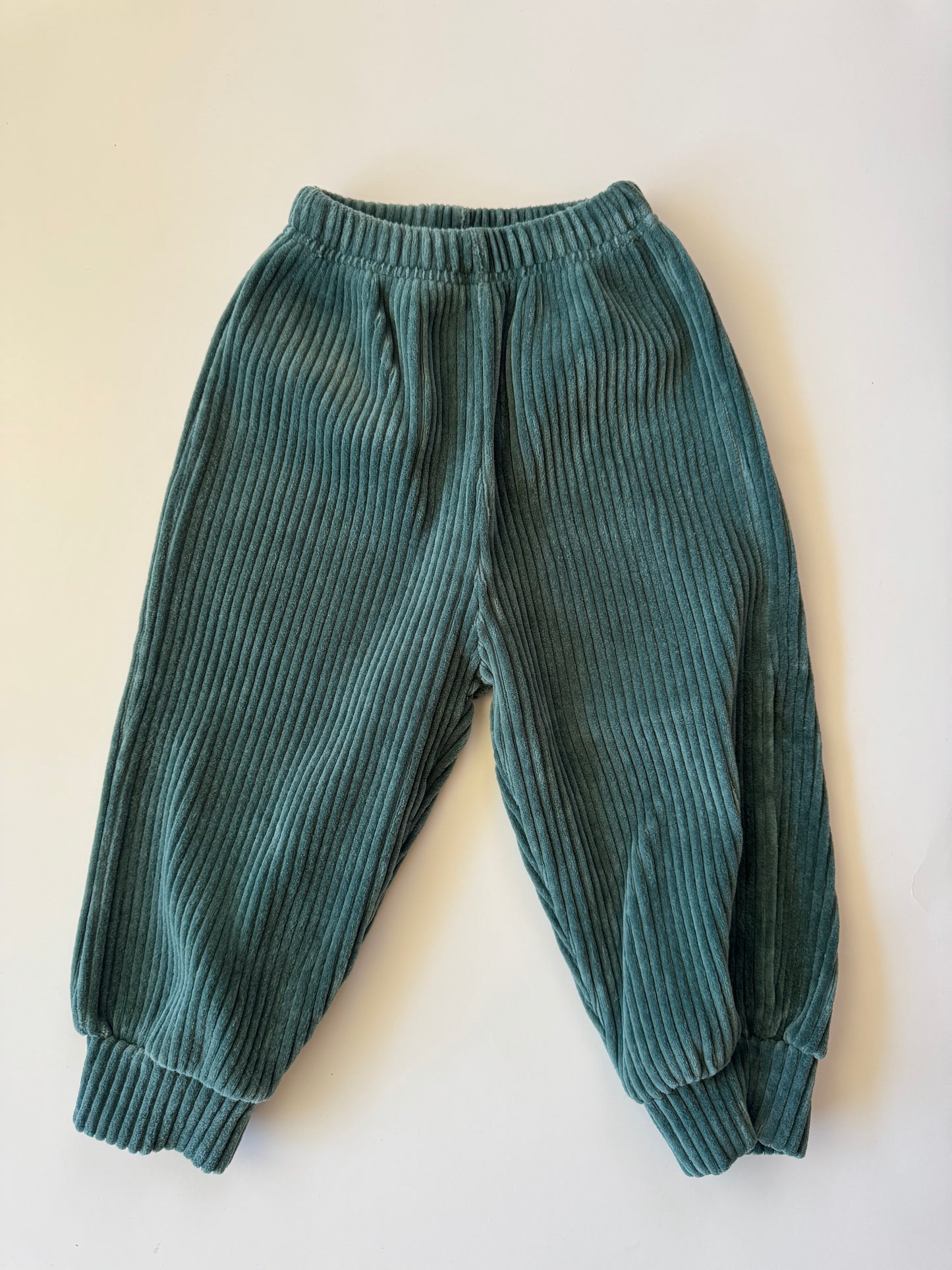 Green Ribbed Joggers