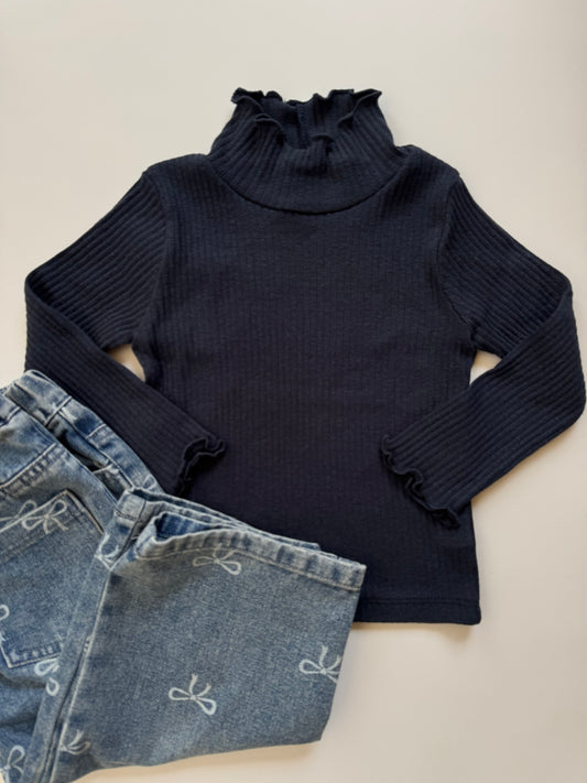 Charcoal Ribbed Sugar Tee