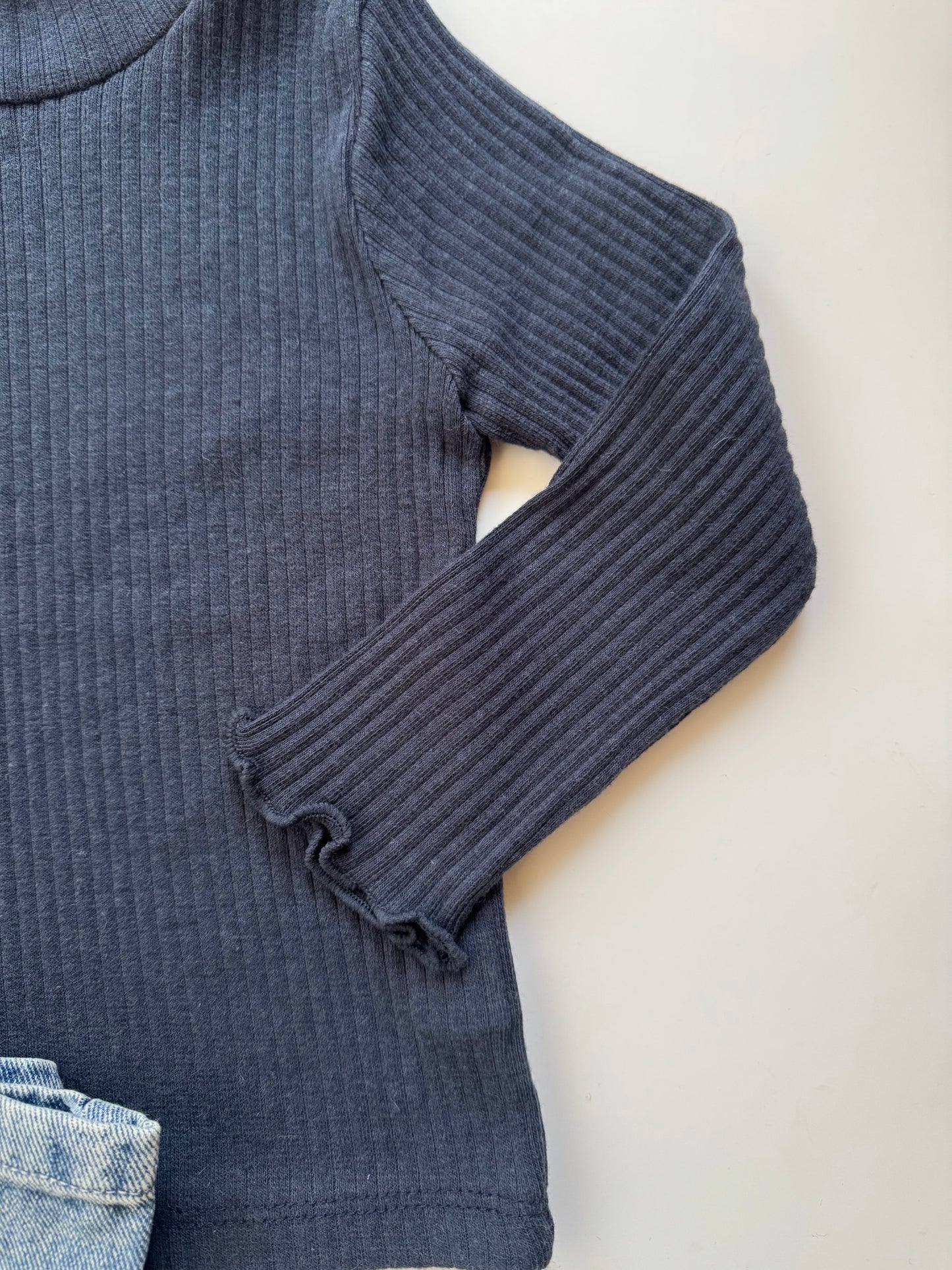 Charcoal Ribbed Sugar Tee