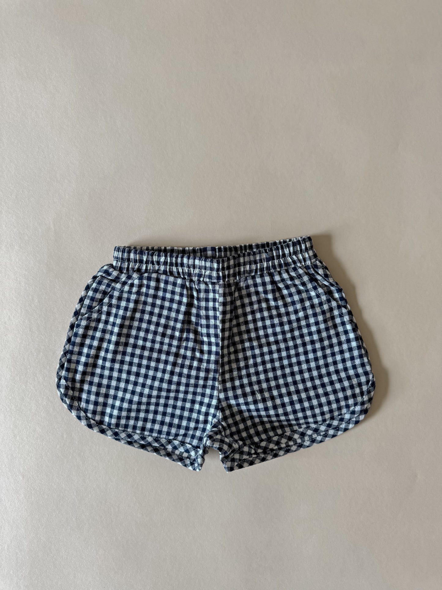 Navy Gingham Shorts