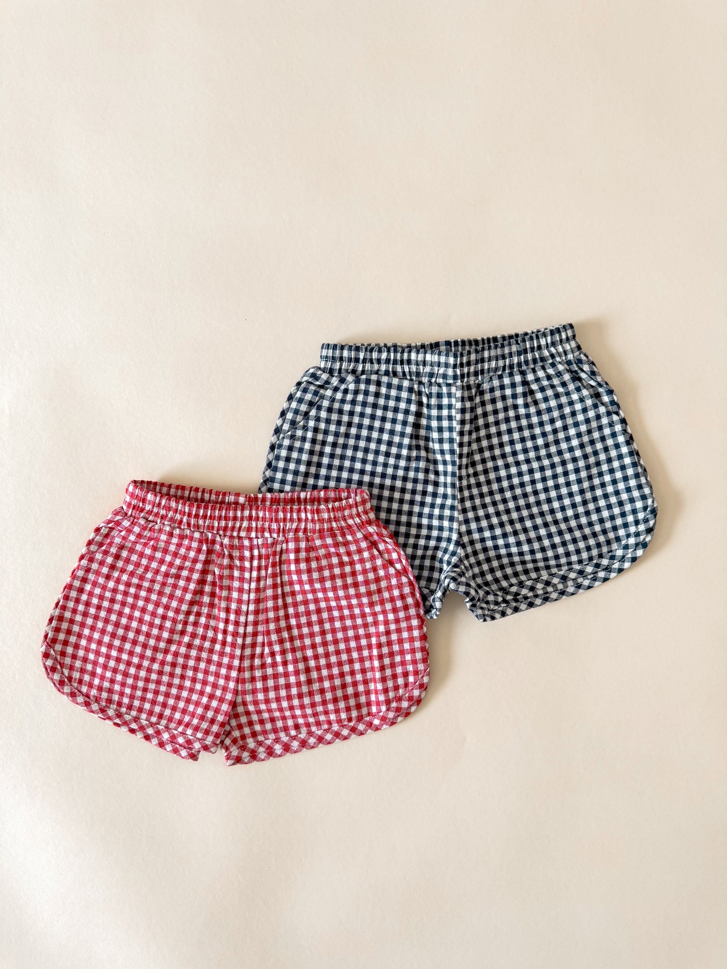 Navy Gingham Shorts