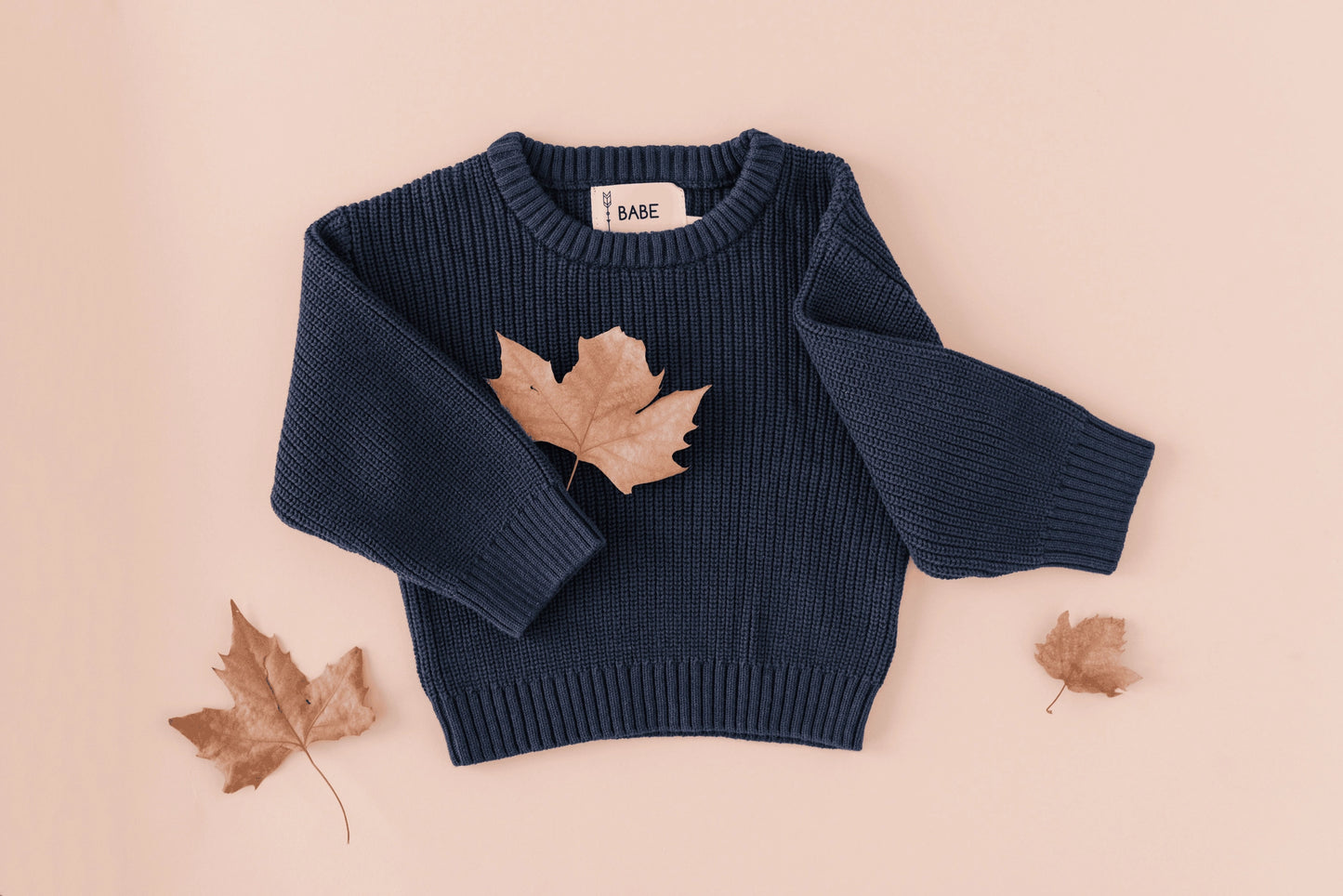 Navy Cozy Knit Baby Sweater