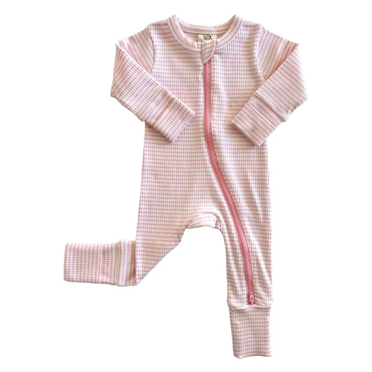 Stripe Organic Ribbed 2-Way Zip