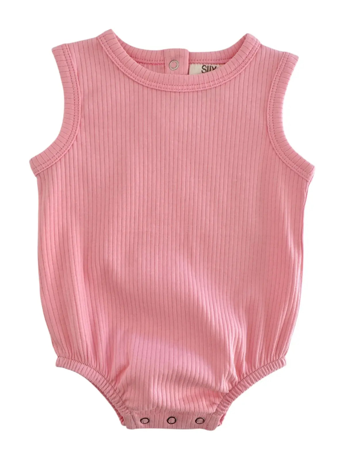 Ribbed Tank Romper - pink