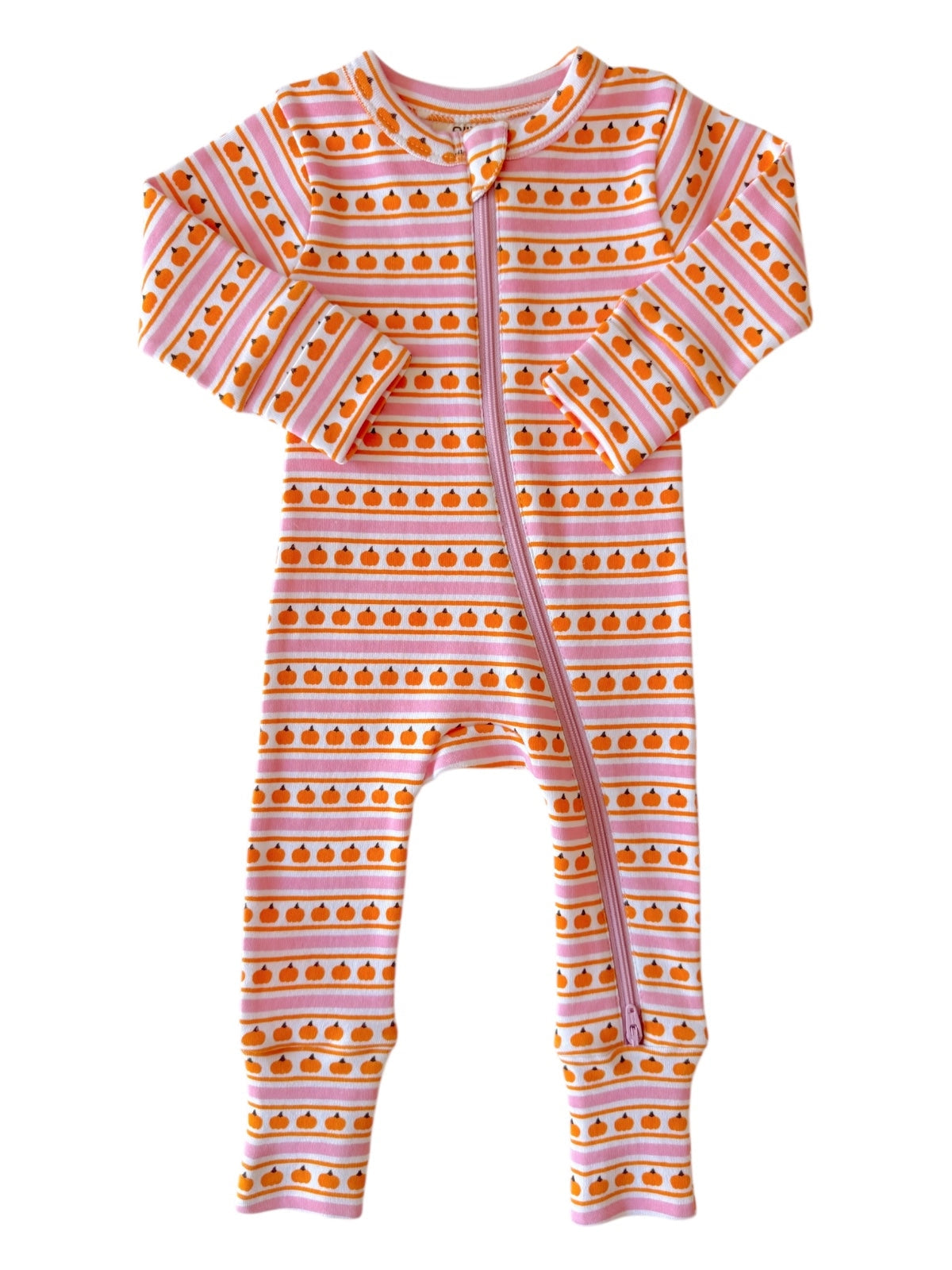 Pumpkin Stripe Zip (pink)