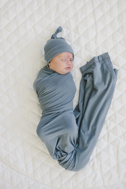 Dusty Blue Stretch Swaddle (bamboo)