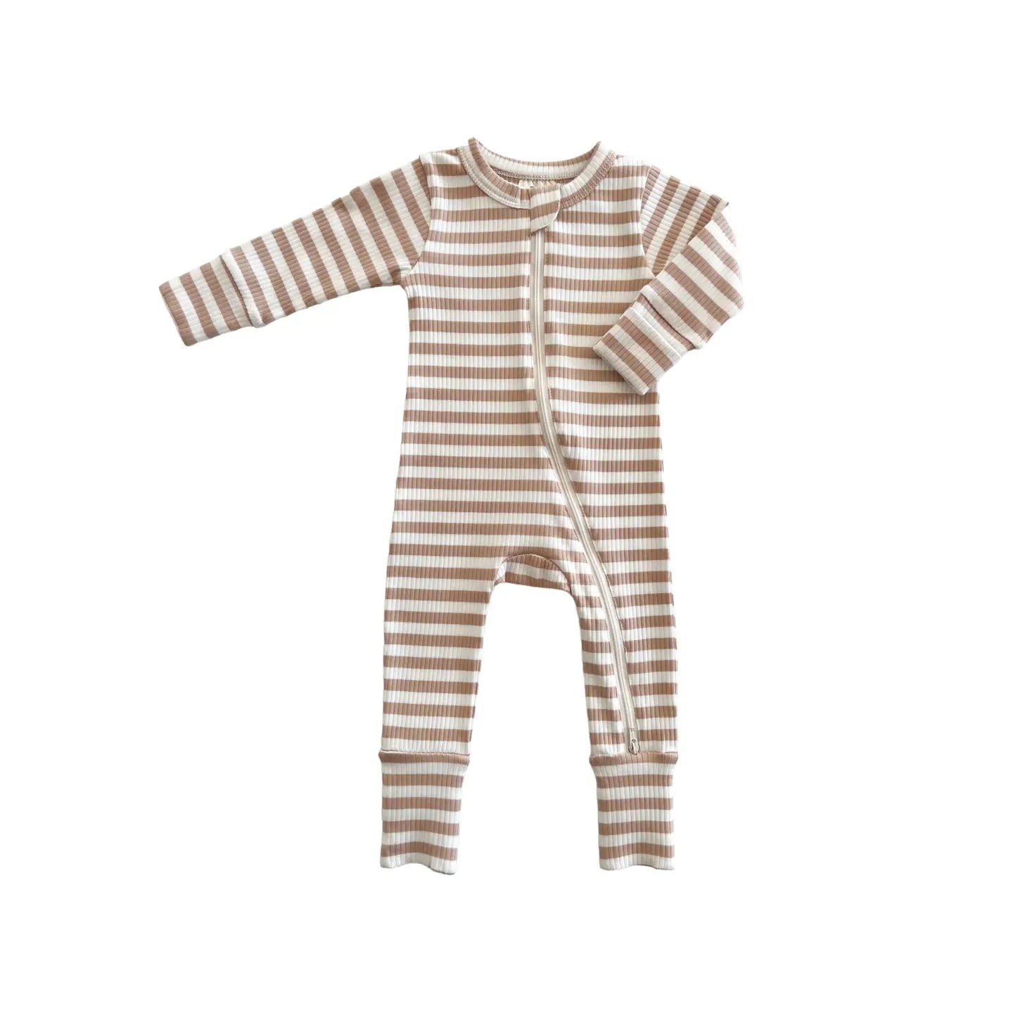 Stripe Organic Ribbed 2-Way Zip