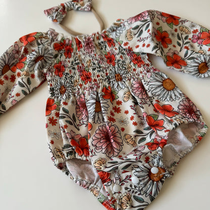 Ava Floral Scrunch Romper