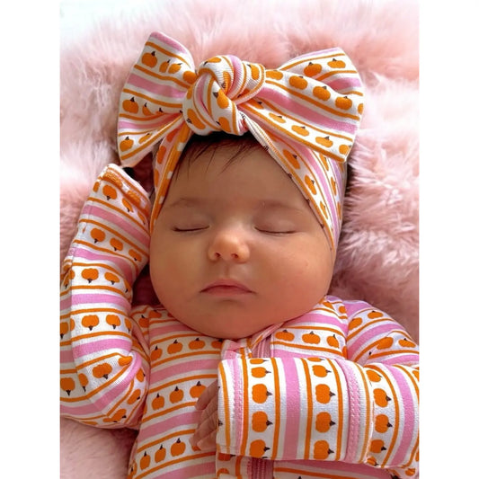 Pumpkin Stripe Bow