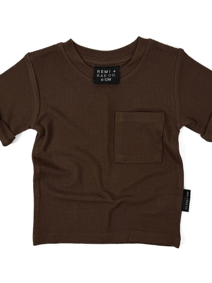 Bamboo Waffle Pocket Tee (Brown)