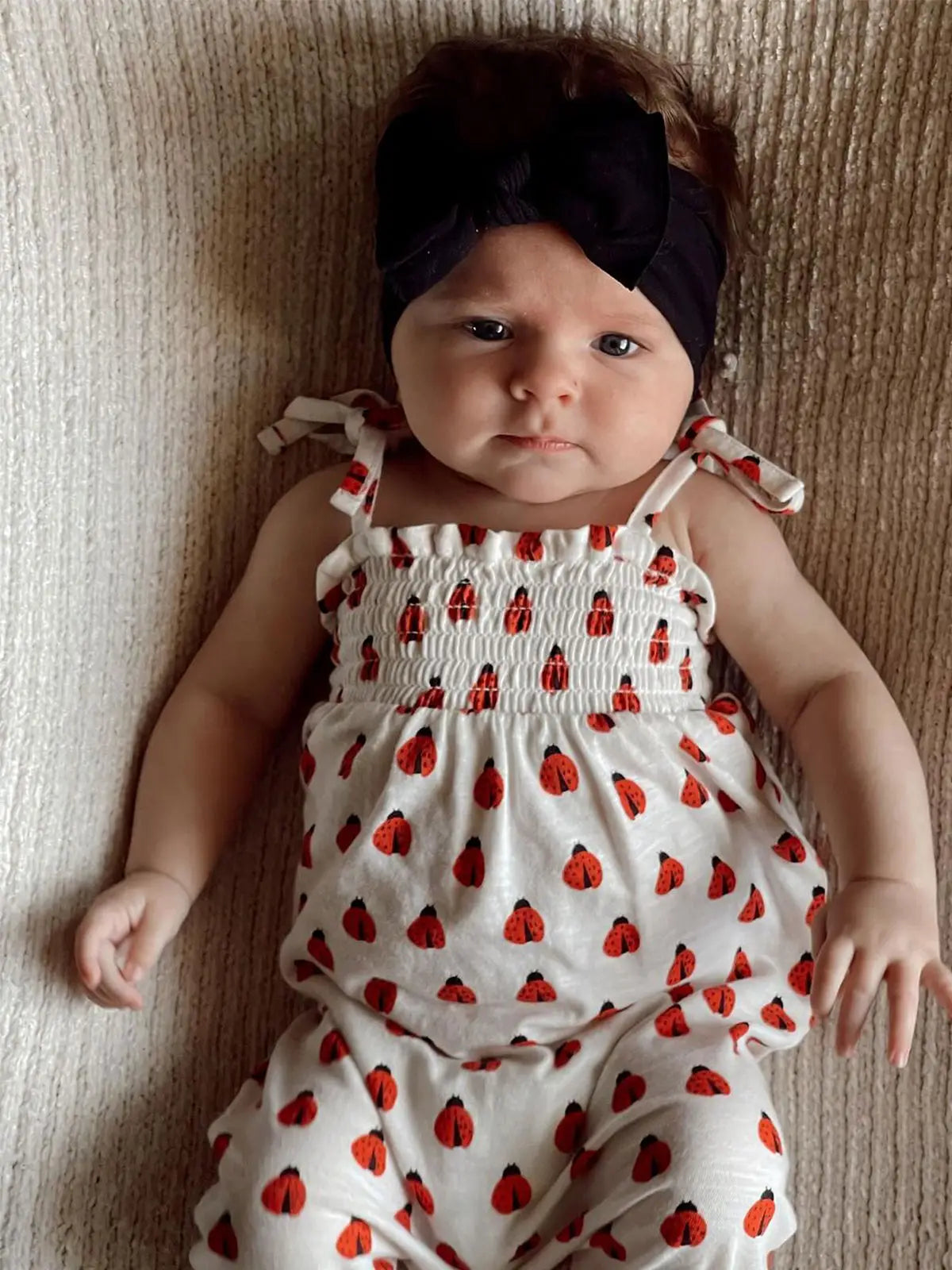 Ladybug Smocked Jumpsuit