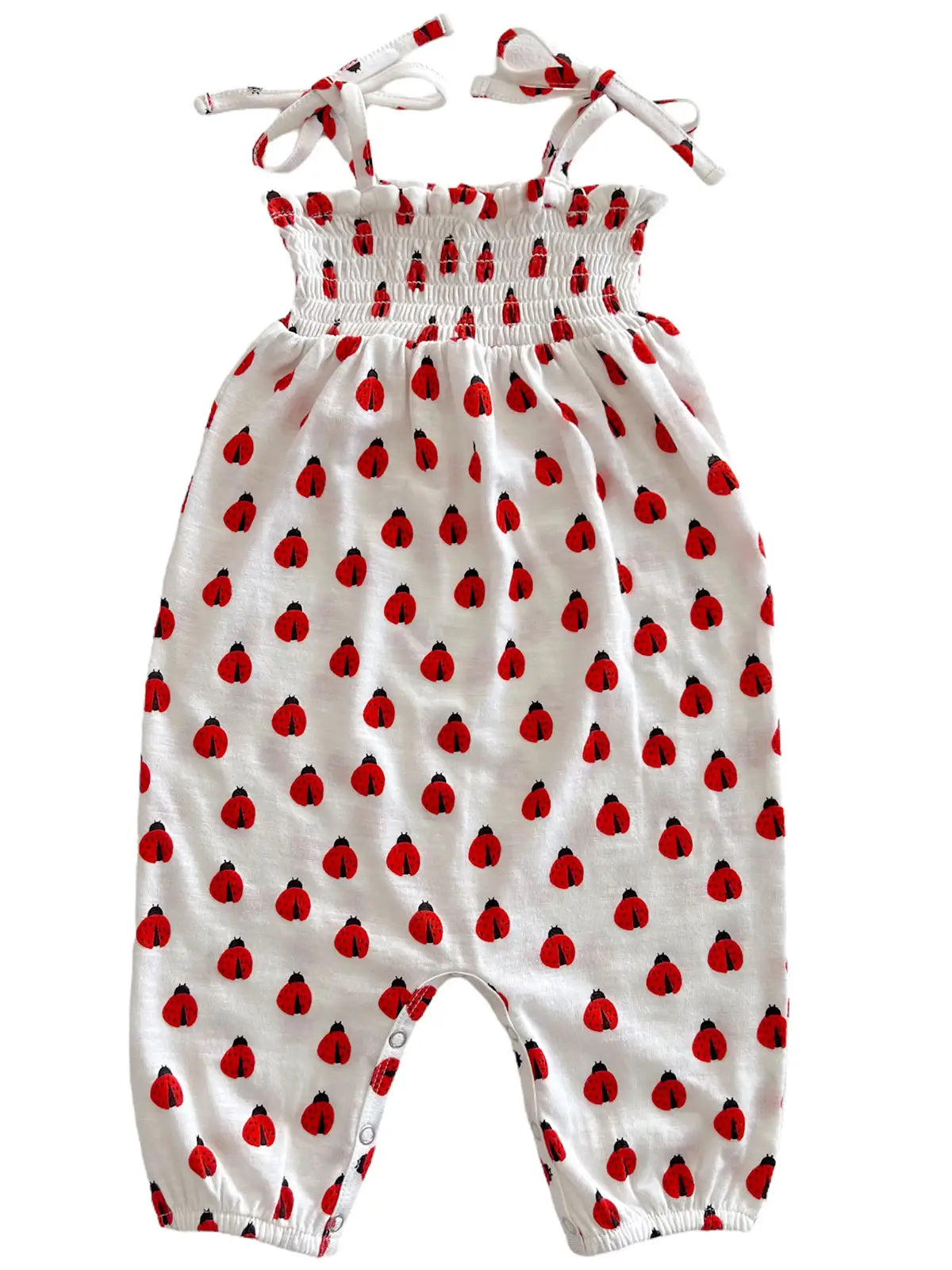 Ladybug Smocked Jumpsuit