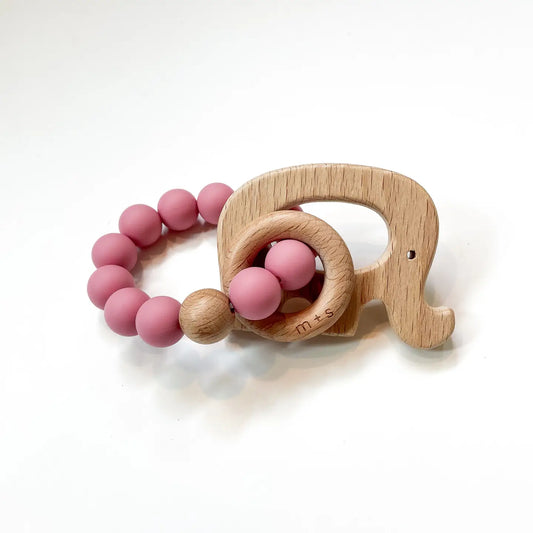 Elephant Teether  (pink or brown)